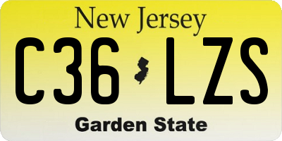 NJ license plate C36LZS