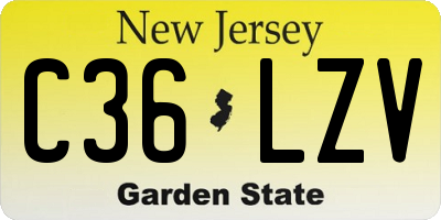 NJ license plate C36LZV