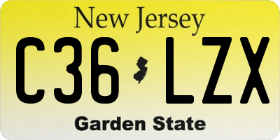 NJ license plate C36LZX