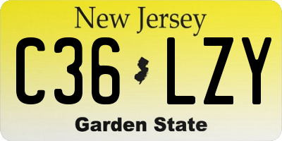NJ license plate C36LZY