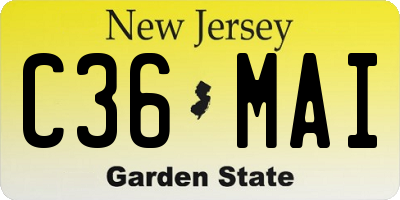NJ license plate C36MAI