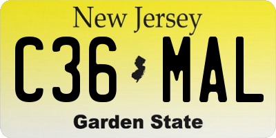 NJ license plate C36MAL