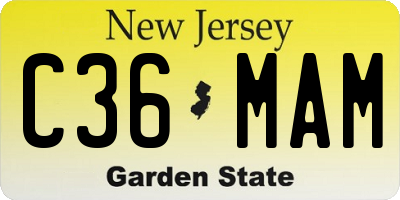 NJ license plate C36MAM