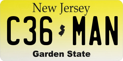 NJ license plate C36MAN