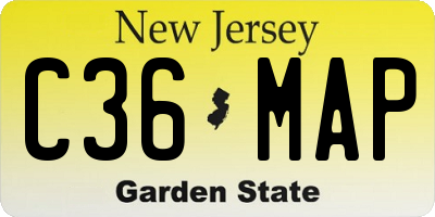 NJ license plate C36MAP