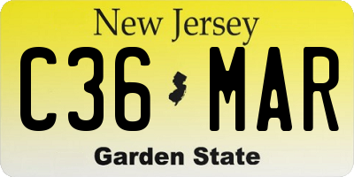 NJ license plate C36MAR