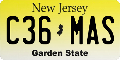 NJ license plate C36MAS