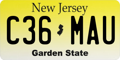 NJ license plate C36MAU