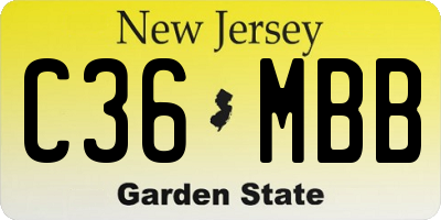 NJ license plate C36MBB