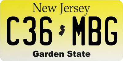 NJ license plate C36MBG