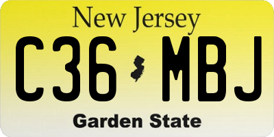 NJ license plate C36MBJ