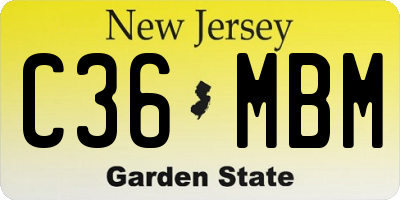 NJ license plate C36MBM