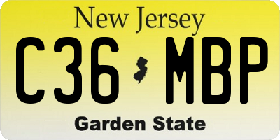 NJ license plate C36MBP