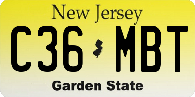 NJ license plate C36MBT