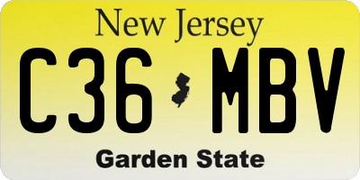 NJ license plate C36MBV