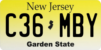NJ license plate C36MBY