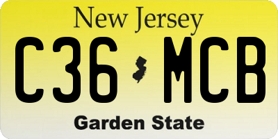 NJ license plate C36MCB