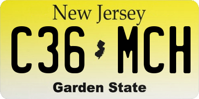 NJ license plate C36MCH