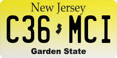 NJ license plate C36MCI