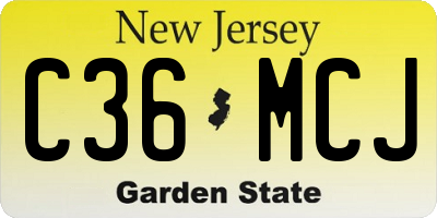 NJ license plate C36MCJ