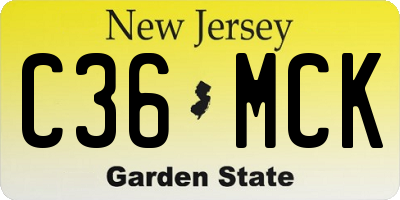 NJ license plate C36MCK