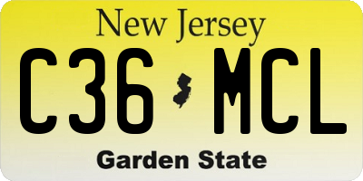 NJ license plate C36MCL