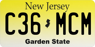 NJ license plate C36MCM