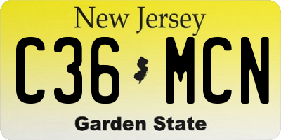 NJ license plate C36MCN