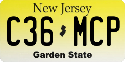 NJ license plate C36MCP