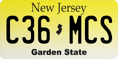 NJ license plate C36MCS