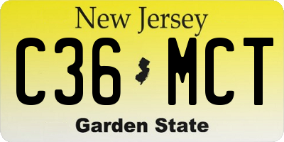 NJ license plate C36MCT