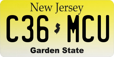 NJ license plate C36MCU