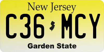 NJ license plate C36MCY