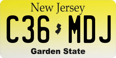 NJ license plate C36MDJ