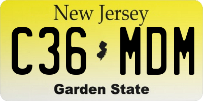 NJ license plate C36MDM