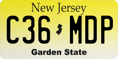 NJ license plate C36MDP