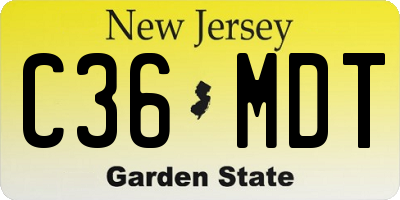 NJ license plate C36MDT