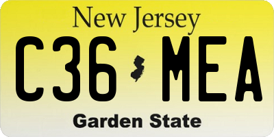 NJ license plate C36MEA