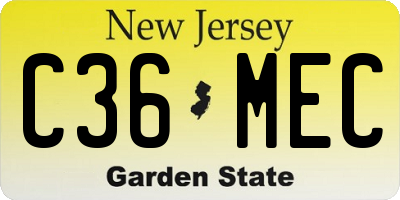 NJ license plate C36MEC
