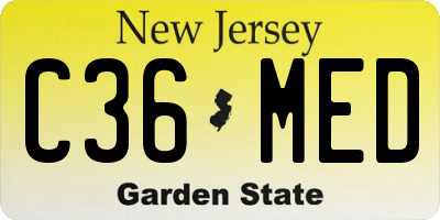 NJ license plate C36MED