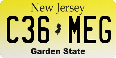 NJ license plate C36MEG