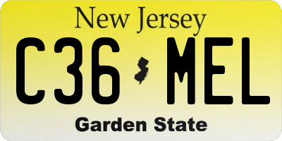 NJ license plate C36MEL