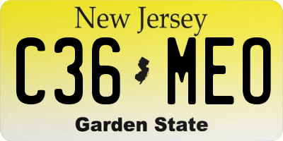 NJ license plate C36MEO