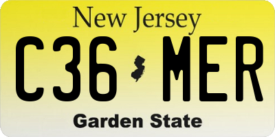 NJ license plate C36MER