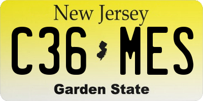 NJ license plate C36MES