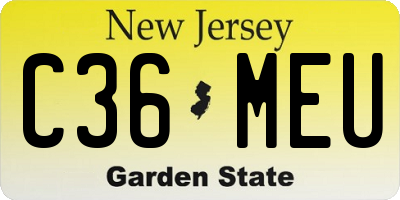 NJ license plate C36MEU