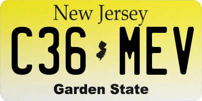 NJ license plate C36MEV