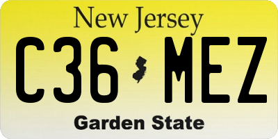 NJ license plate C36MEZ