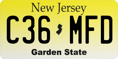 NJ license plate C36MFD