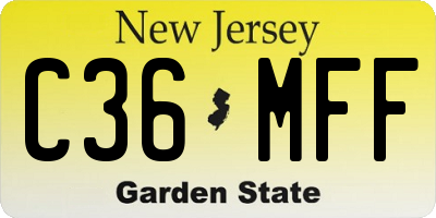 NJ license plate C36MFF